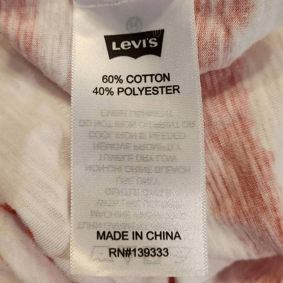 LEVI'S Red and White Striped Racer Back Tank Medium (4530) - Picture 4 of 5